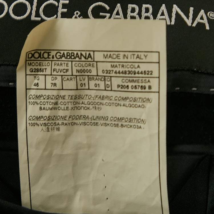 Pre Owned Dolce & Gabbana Black Velvet Single Breasted Martini Blazer S