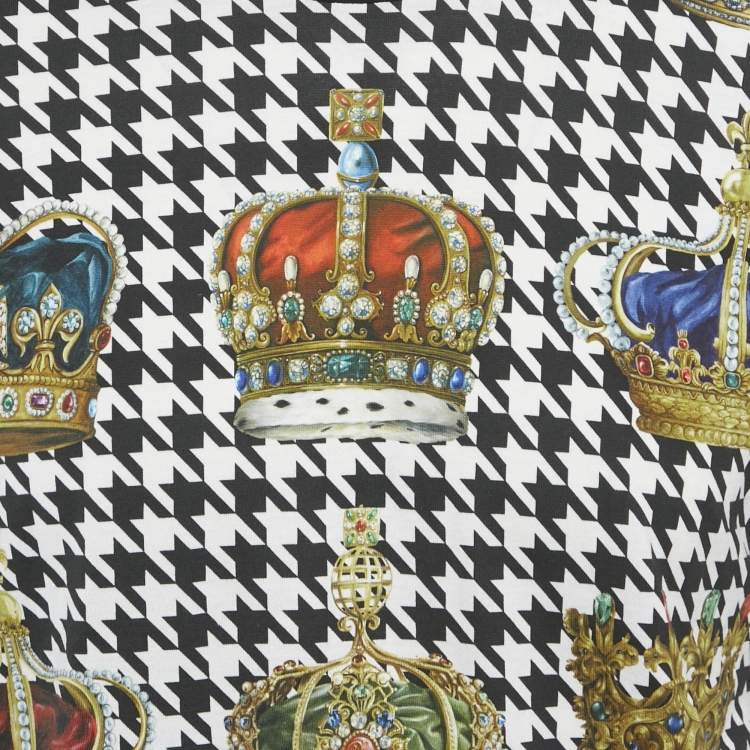 Pre Owned Dolce & Gabbana Black Crown Print Cotton T-Shirt L