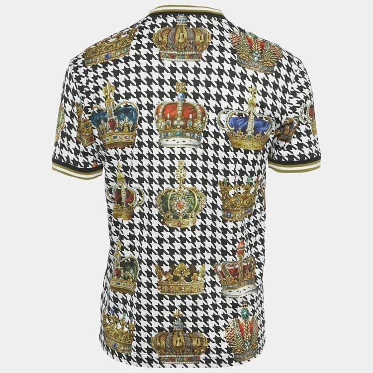 Pre Owned Dolce & Gabbana Black Crown Print Cotton T-Shirt L