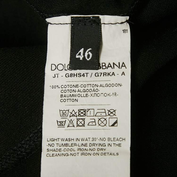 Pre Owned Dolce & Gabbana Black Logo Print Cotton T-Shirt S