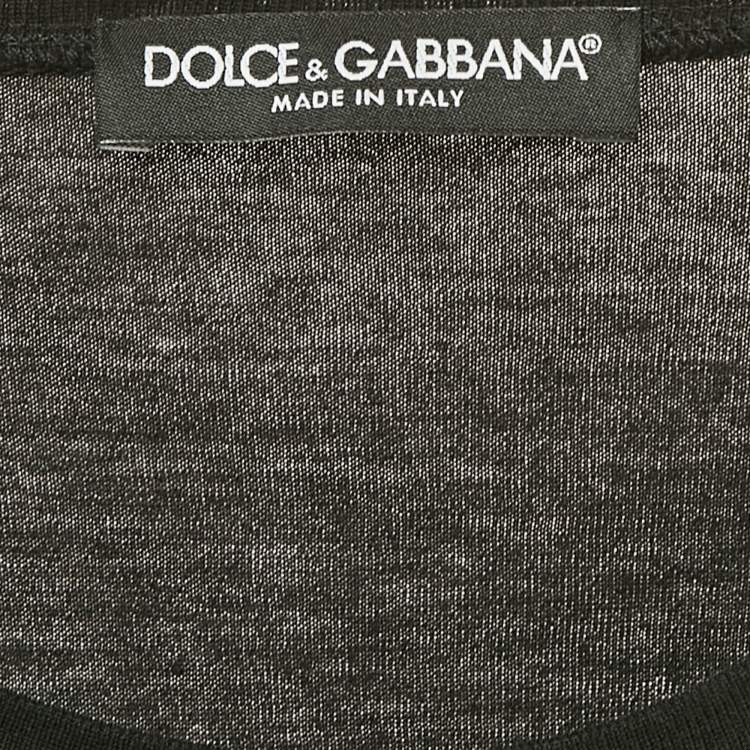 Pre Owned Dolce & Gabbana Black Logo Print Cotton T-Shirt S