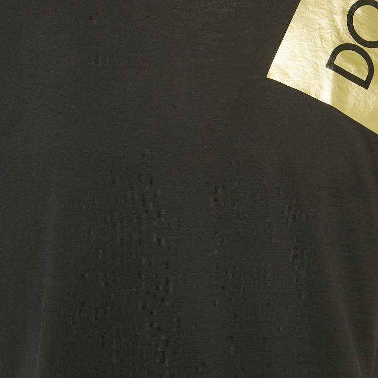 Pre Owned Dolce & Gabbana Black Logo Print Cotton T-Shirt S