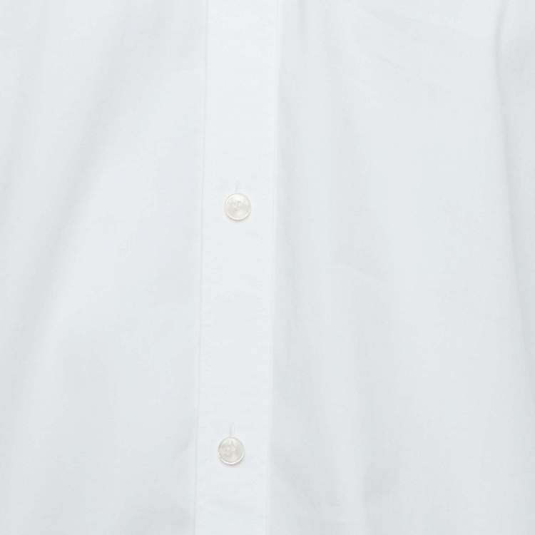 Pre Owned Dolce & Gabbana Gold White Cotton Long Sleeve Button Front Shirt L