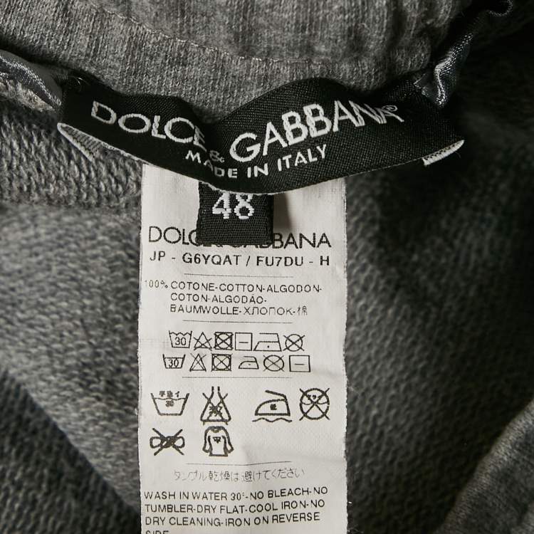Pre Owned Dolce & Gabbana Grey Cotton Knit Hooded SweatJacket & Joggers L