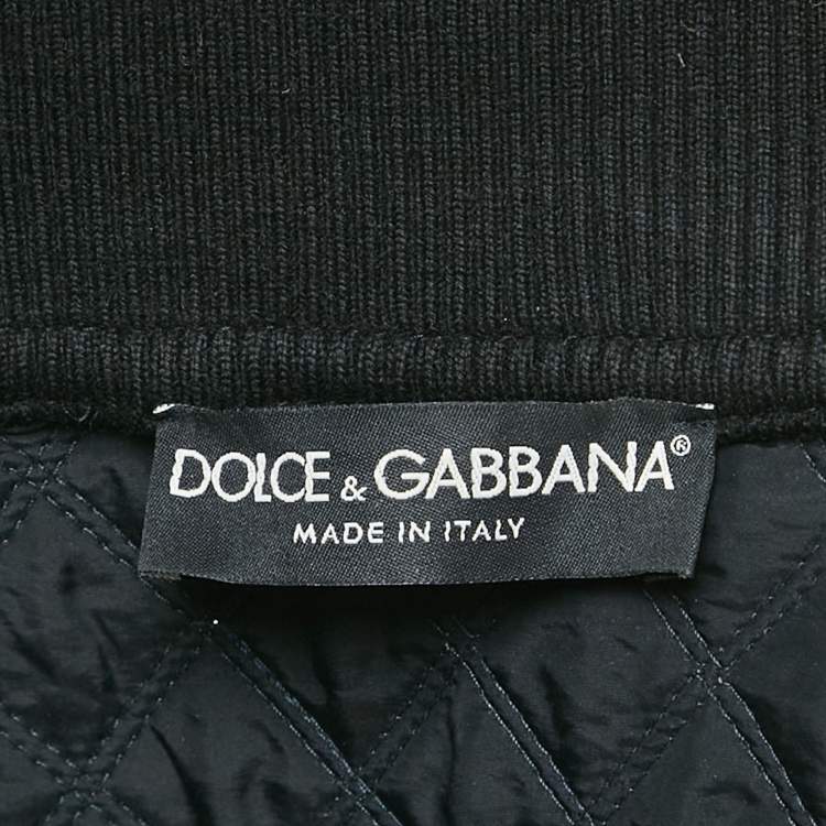 Pre Owned Dolce & Gabbana Blue/Black Nylon and Cotton Jacket XL