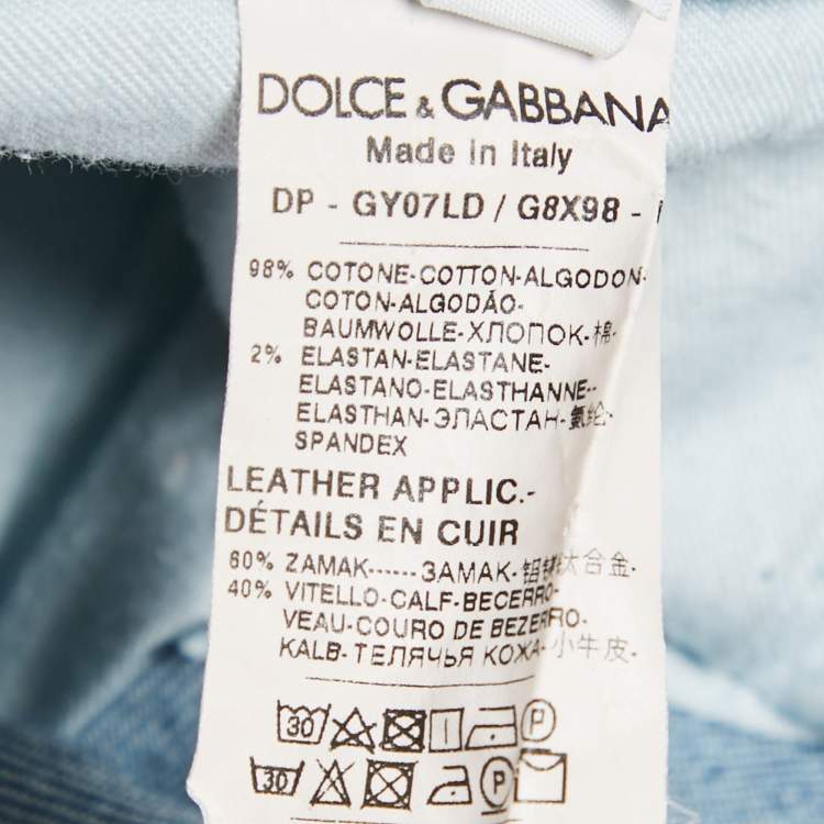 Pre Owned Dolce & Gabbana Blue Distressed Denim Classic Jeans M Waist 32"