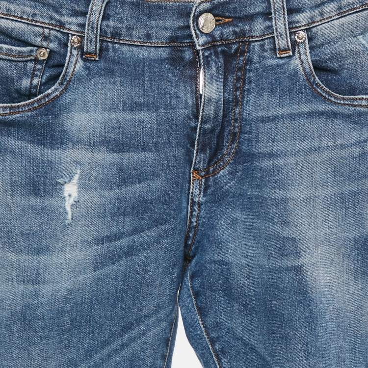 Pre Owned Dolce & Gabbana Blue Distressed Denim Classic Jeans S