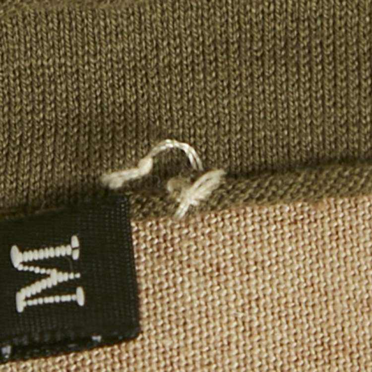 Pre Owned Dolce & Gabbana White Cotton Knit Camouflage Panelled T-Shirt M