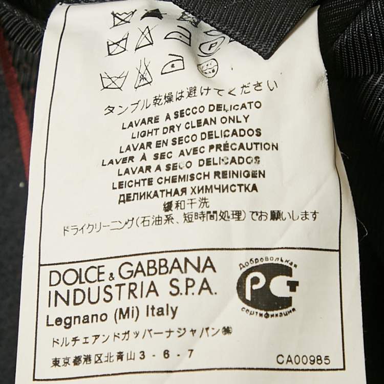 Pre Owned Dolce & Gabbana Black Stripe Wool Tailored Pants Suit M