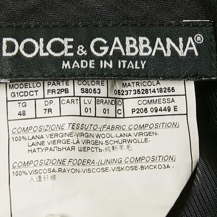 Pre Owned Dolce & Gabbana Black Stripe Wool Tailored Pants Suit M