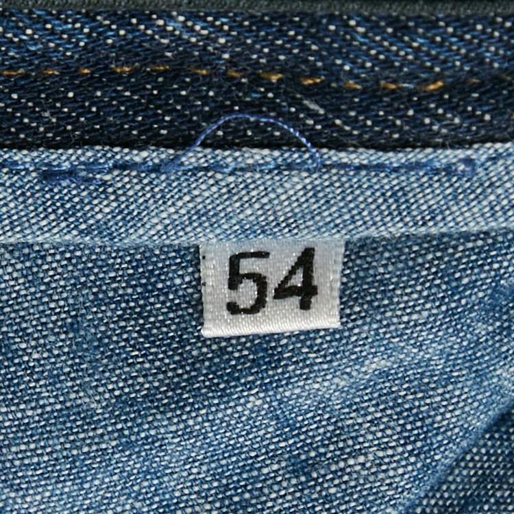 Pre Owned Dolce & Gabbana Blue Floral-Embroidered Denim 16 Classic Jeans XXL Waist 36"