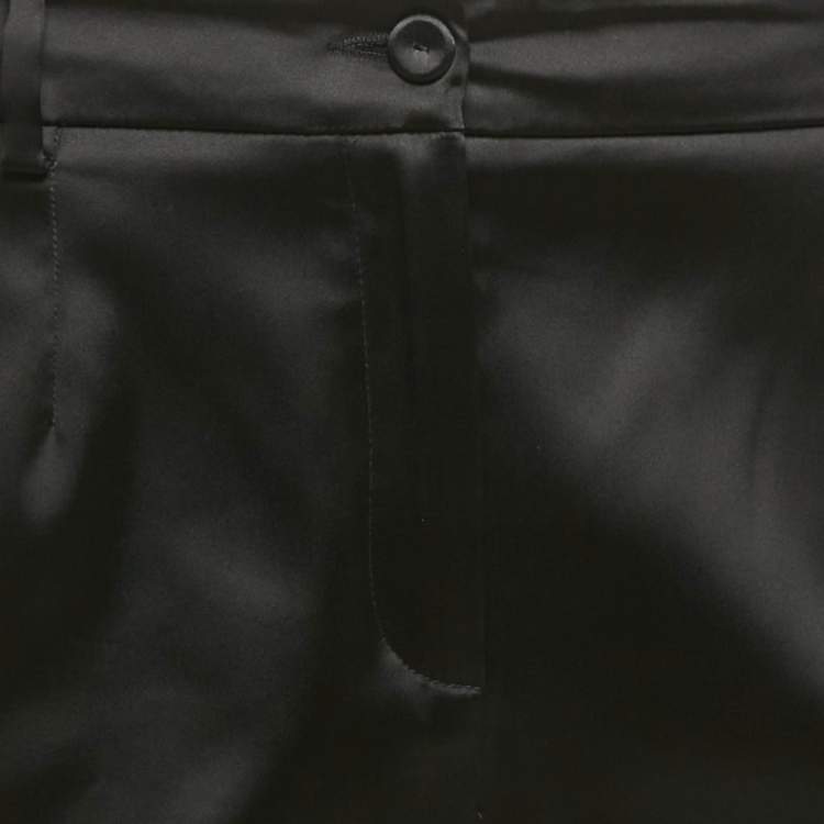 Pre Owned Dolce & Gabbana Black Satin Formal Trousers M