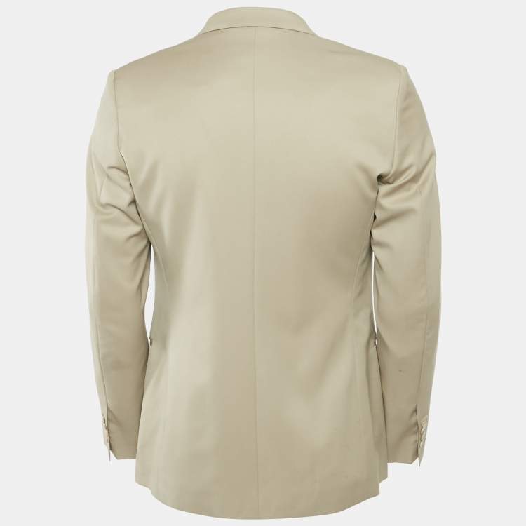 Pre Owned Dolce & Gabbana Beige Wool Double Breasted Blazer XL 