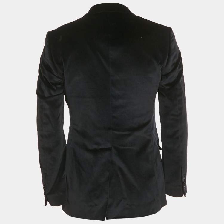 Pre Owned Dolce & Gabbana Navy Blue Velvet Martini Blazer M