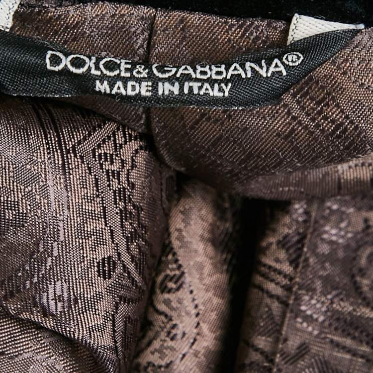 Pre Owned Dolce & Gabbana Navy Blue Velvet Martini Blazer M