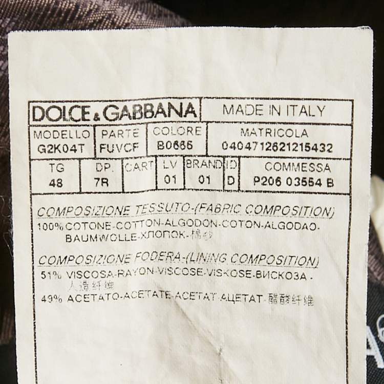 Pre Owned Dolce & Gabbana Navy Blue Velvet Martini Blazer M