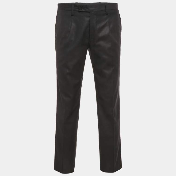 Pre Owned Dolce & Gabbana Black Wool Blend Formal Trousers M