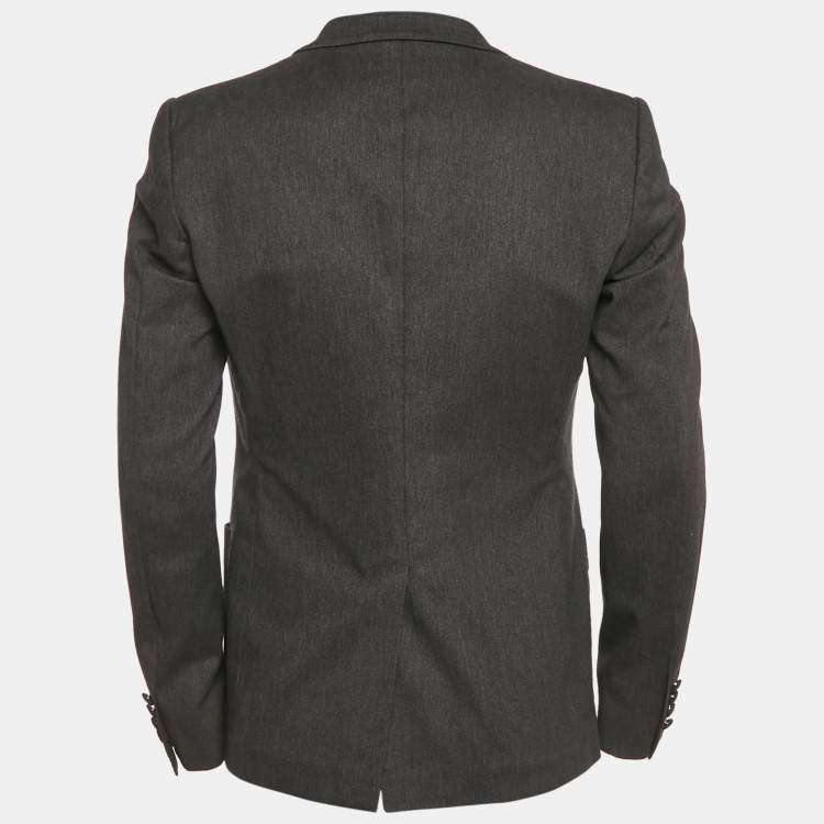 Pre Owned Dolce & Gabbana Dark Grey Denim Single Breasted Blazer L