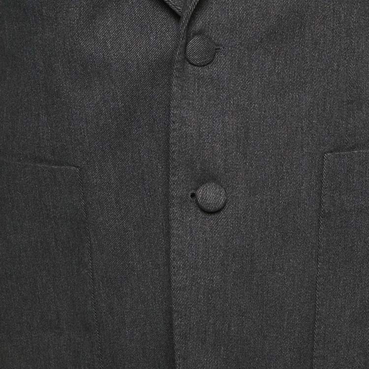 Pre Owned Dolce & Gabbana Dark Grey Denim Single Breasted Blazer L
