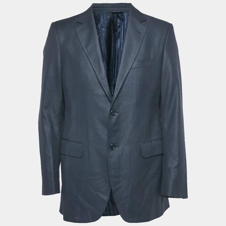 Pre Owned Dolce & Gabbana Navy Blue Wool Blend Single Breasted Blazer M