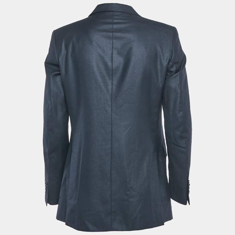 Pre Owned Dolce & Gabbana Navy Blue Wool Blend Single Breasted Blazer M