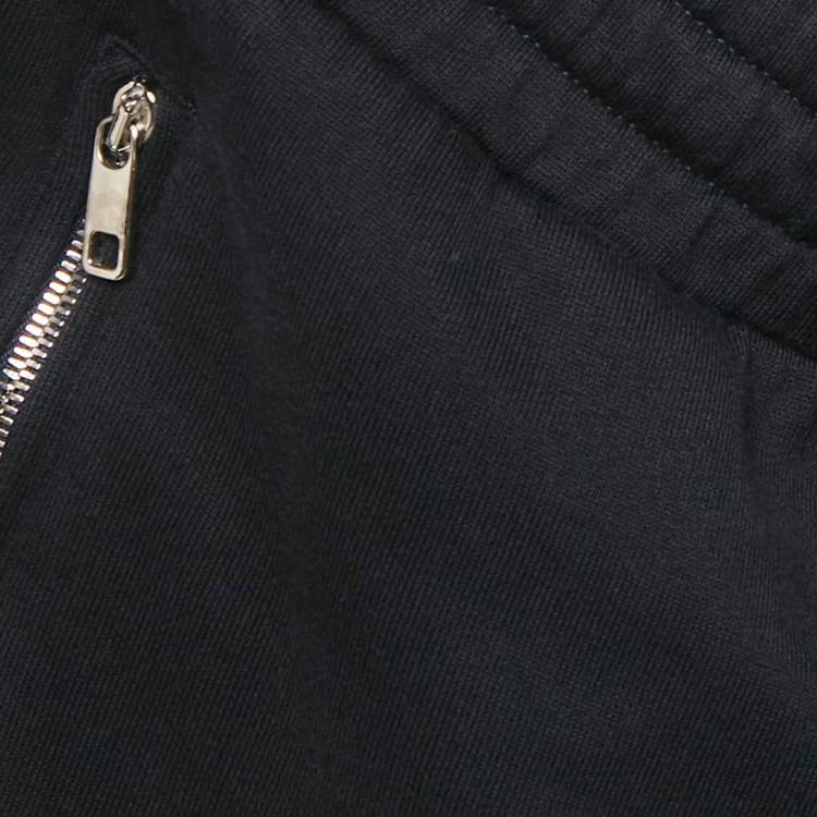 Pre Owned Dolce & Gabbana Black Cotton Logo Plaque Detail Sweatpants XXL