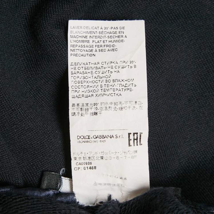 Pre Owned Dolce & Gabbana Black Cotton Logo Plaque Detail Sweatpants XXL