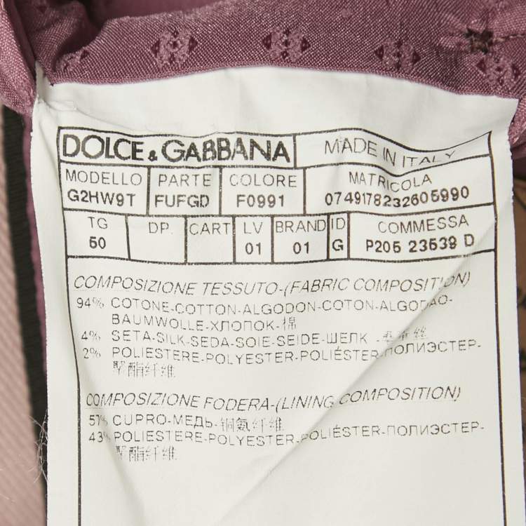 Pre Owned Dolce & Gabbana Pink Gabardine Tailored Blazer L