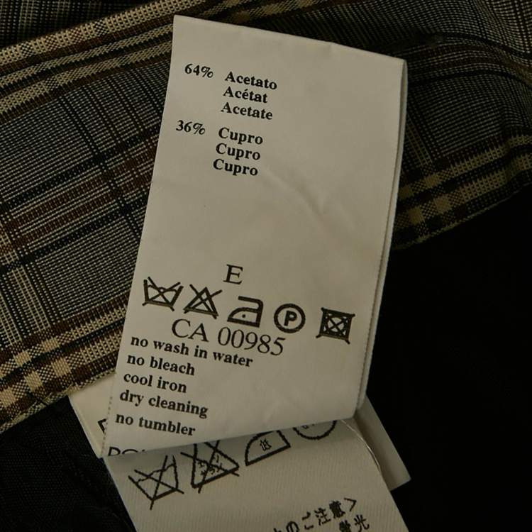 Pre Owned Dolce & Gabbana Brown Plaid Cotton Trouser XL