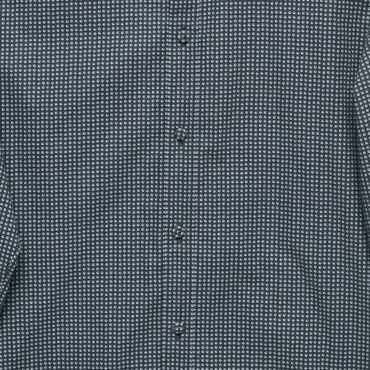 Pre Owned Dolce & Gabbana Gold Blue Printed Cotton Long Sleeve Shirt XS