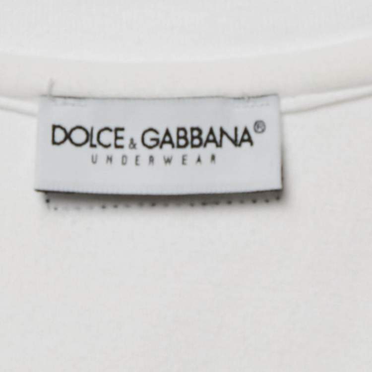 Pre Owned Dolce & Gabbana Underwear White Jersey Sleeveless T-Shirt L