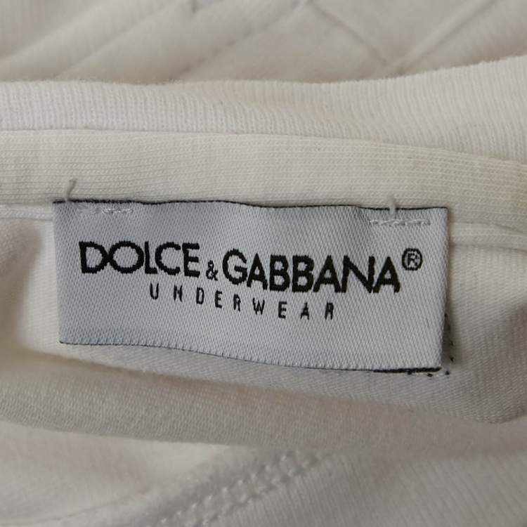 Pre Owned Dolce & Gabbana Underwear White Jersey Sleeveless T-Shirt L