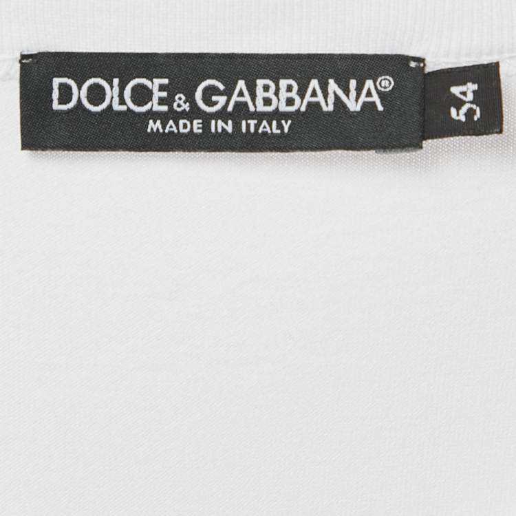 Pre Owned Dolce & Gabbana White Jersey Crewneck T-Shirt XXL