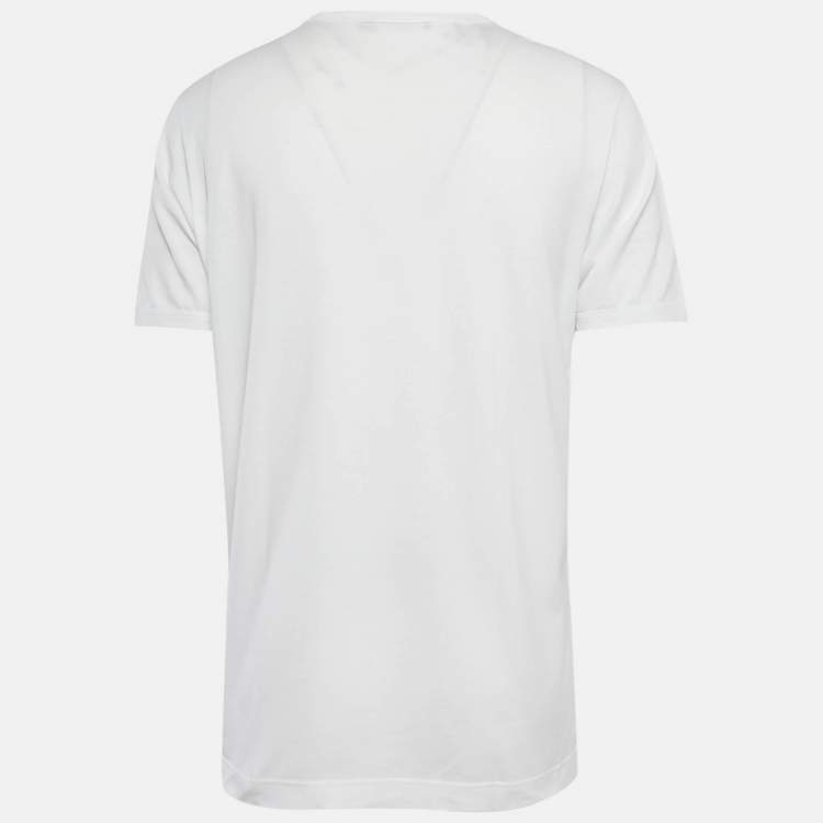 Pre Owned Dolce & Gabbana White Jersey Crewneck T-Shirt XXL