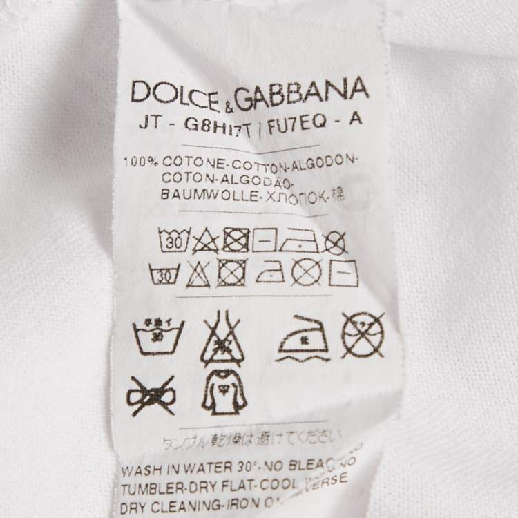 Pre Owned Dolce & Gabbana White Jersey Crewneck T-Shirt XXL