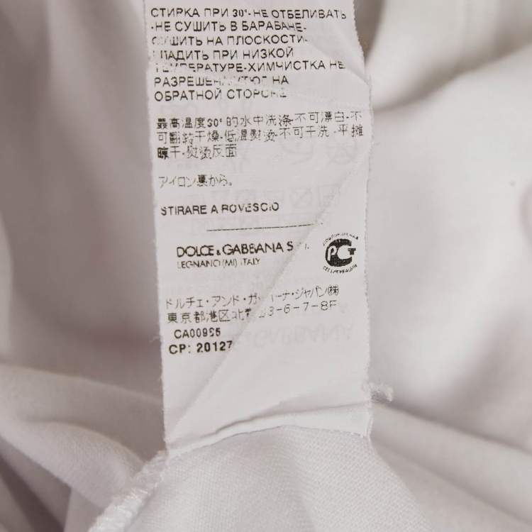 Pre Owned Dolce & Gabbana White Jersey Crewneck T-Shirt XXL