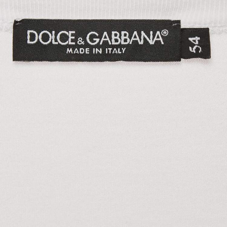 Pre Owned Dolce & Gabbana White Jersey Crewneck T-Shirt XXL