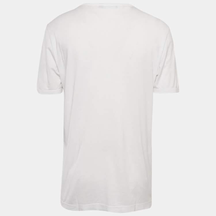 Pre Owned Dolce & Gabbana White Jersey Crewneck T-Shirt XXL