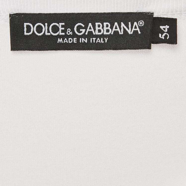 Pre Owned Dolce & Gabbana White Cotton Jersey Crewneck T-Shirt XXL