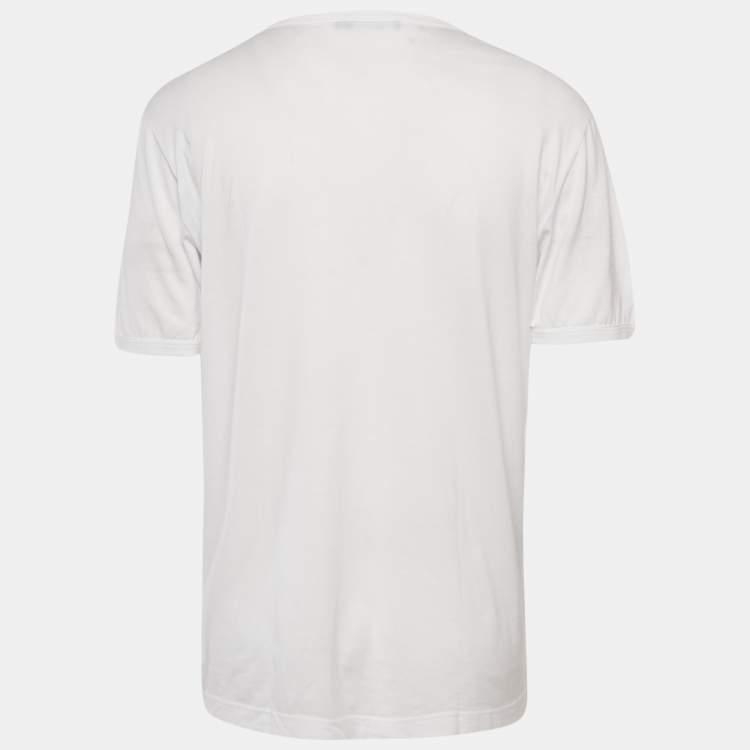 Pre Owned Dolce & Gabbana White Cotton Jersey Crewneck T-Shirt XXL