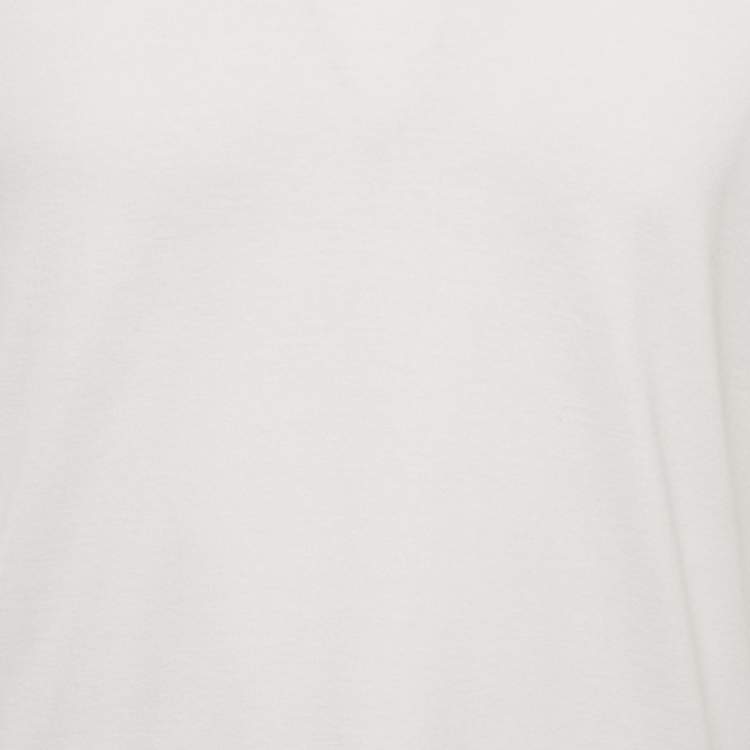 Pre Owned Dolce & Gabbana White Jersey V-Neck T-Shirt XXL