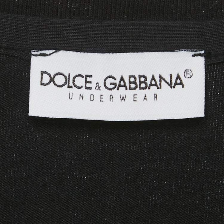 Pre Owned Dolce & Gabbana Underwear Black Jersey Sleeveless T-Shirt L