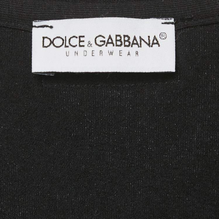 مملوكة مسبقًا Dolce & Gabbana Underwear Black Jersey Sleeveless T-Shirt L