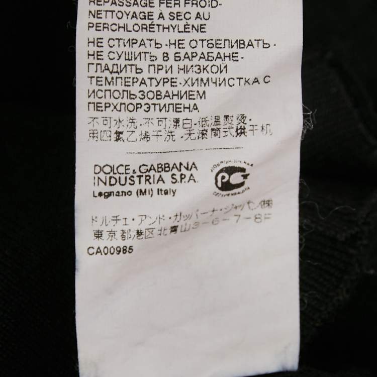 Pre Owned Dolce & Gabbana Black Stretch Knit Stretch Knit Long Sleeve Shirt XL