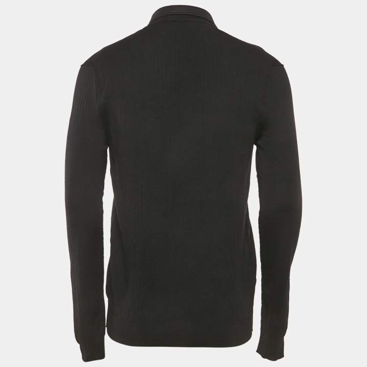 Pre Owned Dolce & Gabbana Black Stretch Knit Stretch Knit Long Sleeve Shirt XL