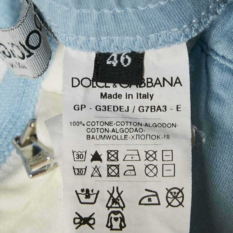 Pre Owned Dolce & Gabbana Blue Striped Cotton Jersey Shorts S