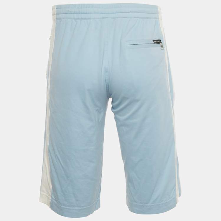 Pre Owned Dolce & Gabbana Blue Striped Cotton Jersey Shorts S