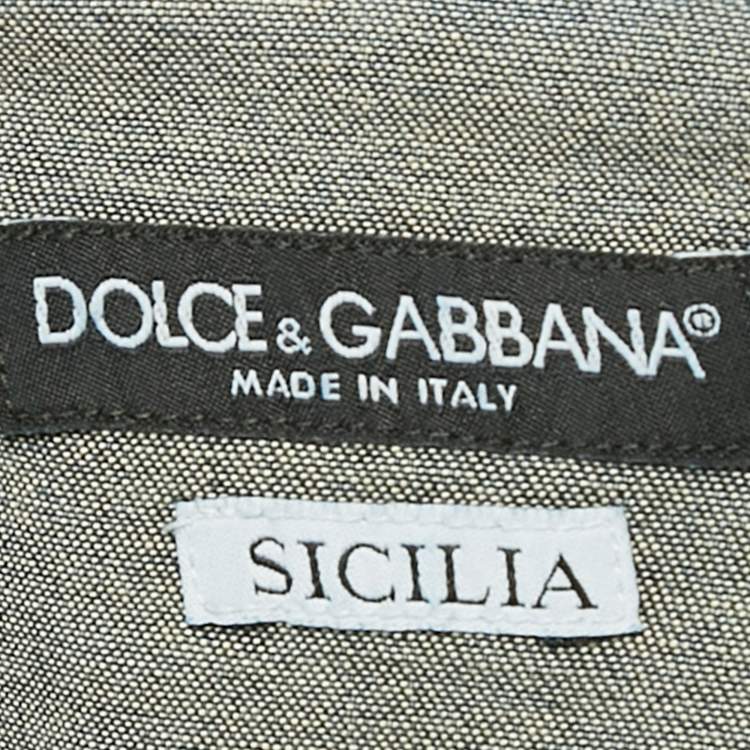 Pre Owned Dolce & Gabbana Blue Faded Denim Long Sleeve Shirt XL