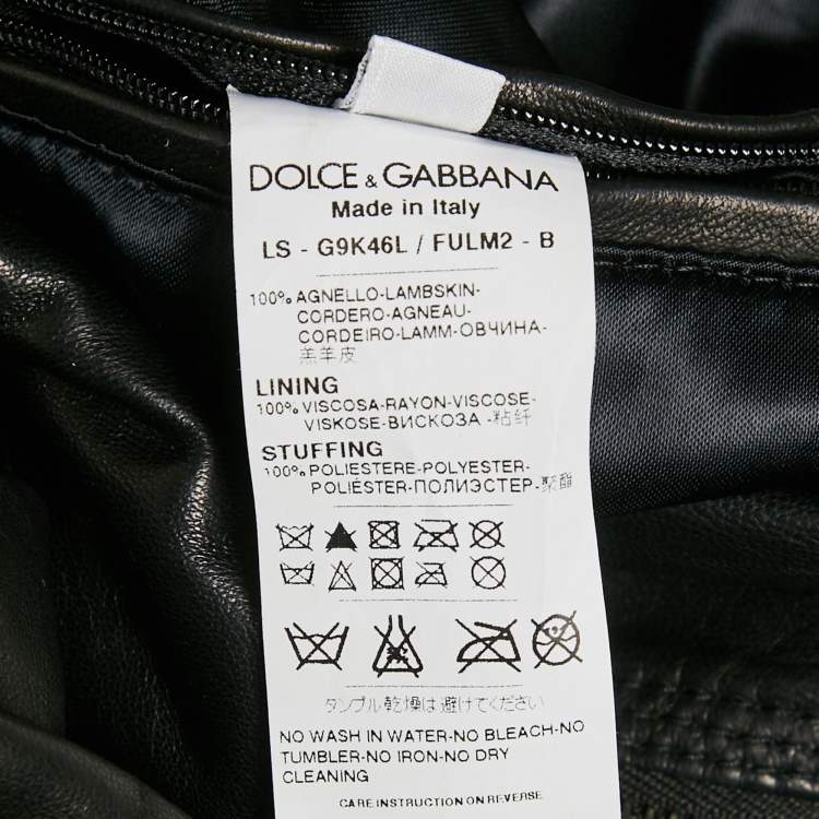 Pre Owned Dolce & Gabbana Black Leather Hooded Jacket XL
