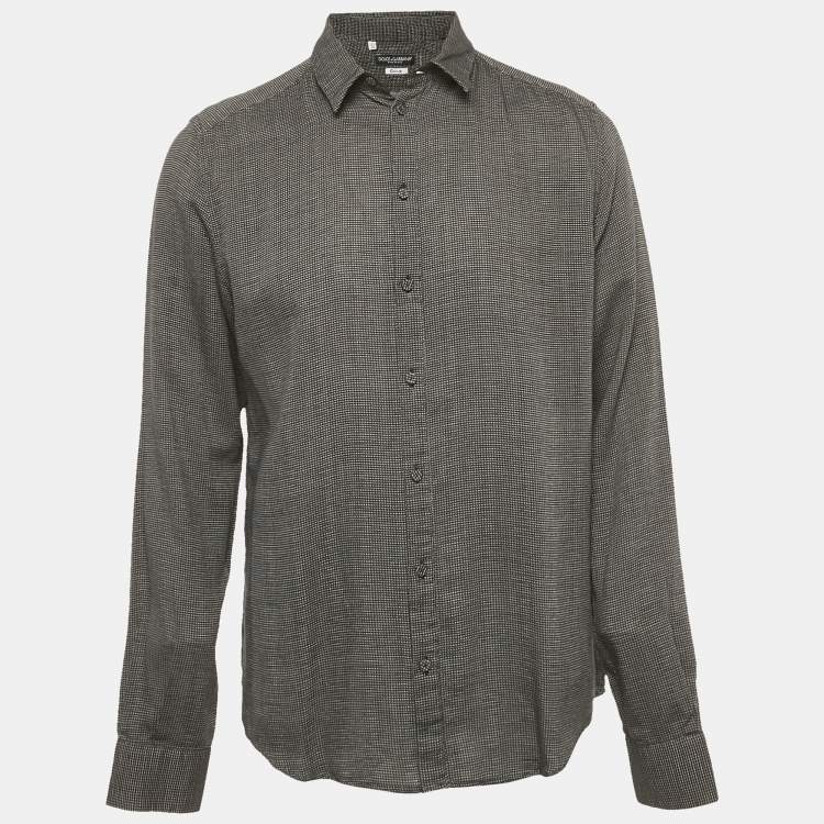 Pre Owned Dolce & Gabbana Black Cotton Button Front Shirt XL